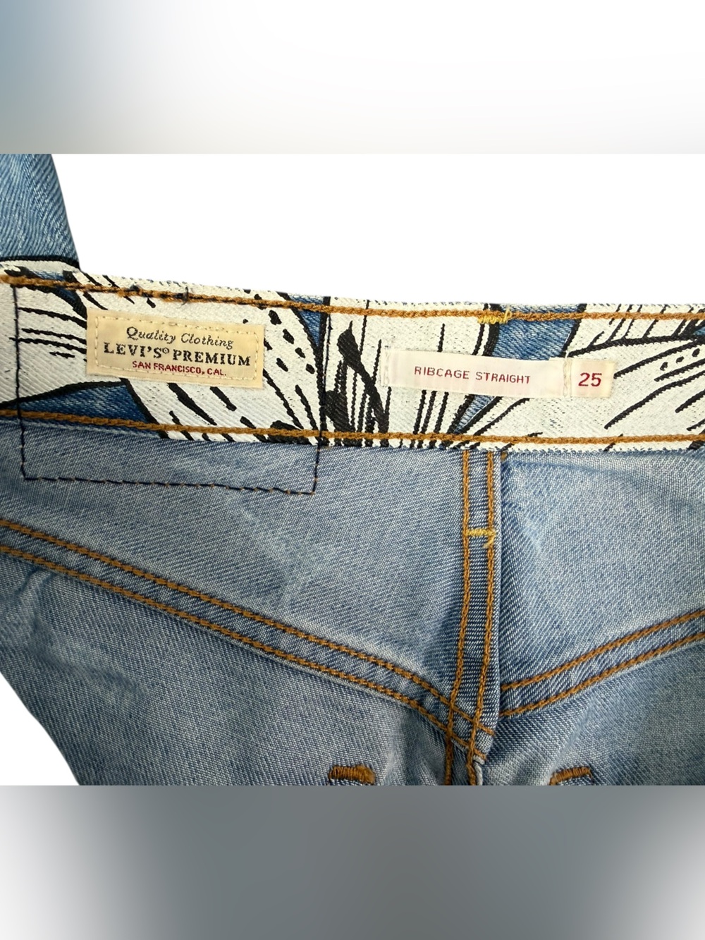Levi's x Farm Rio Tropical Flower Burst Ribcage Straight Jeans 25 - Picture 13 of 15